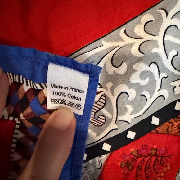 Les Olivades France 100% Cotton Scarf Bandana in Ref Paisley Floral Print - Picture 3 of 5